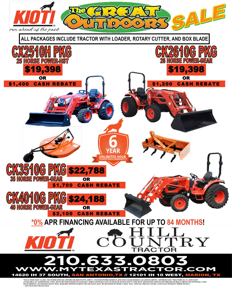 Kioti Packages My Texas Tractor Elmendorf TX 45 Years of Experience in the Farm and Ranch