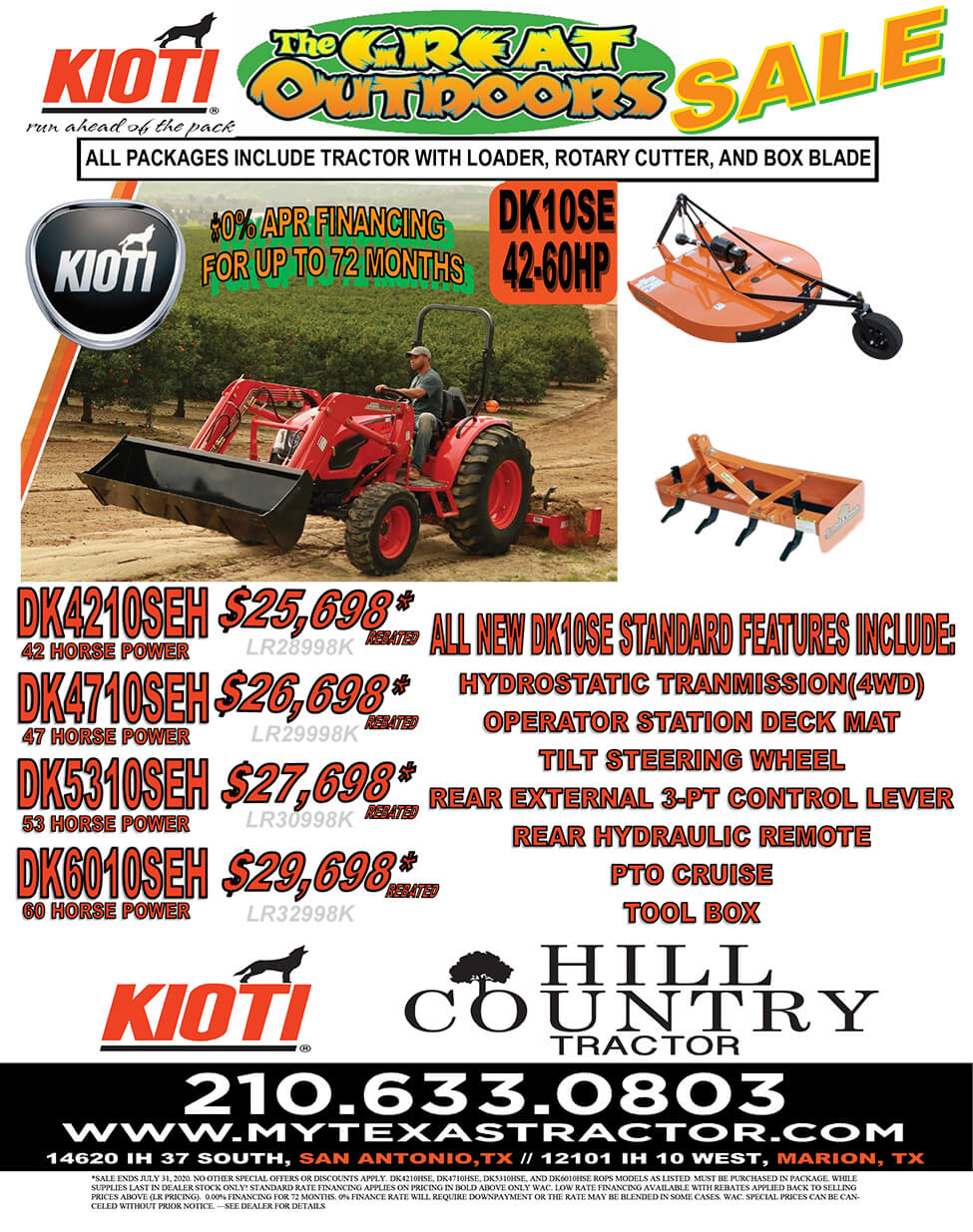 Kioti Packages My Texas Tractor Elmendorf TX 45 Years of