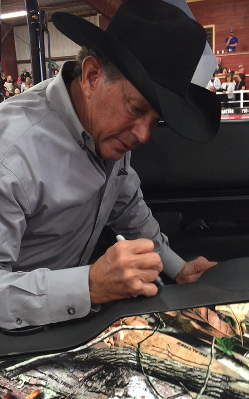 George Strait signing equipment