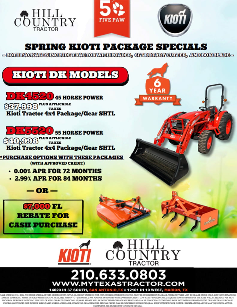 Kioti DK4520 and DK5520 Packages